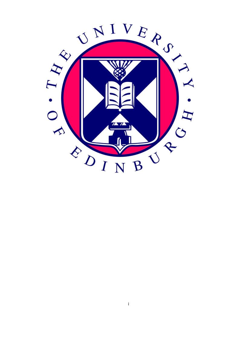 Edinburgh University - Undergraduate BSc Dissertation