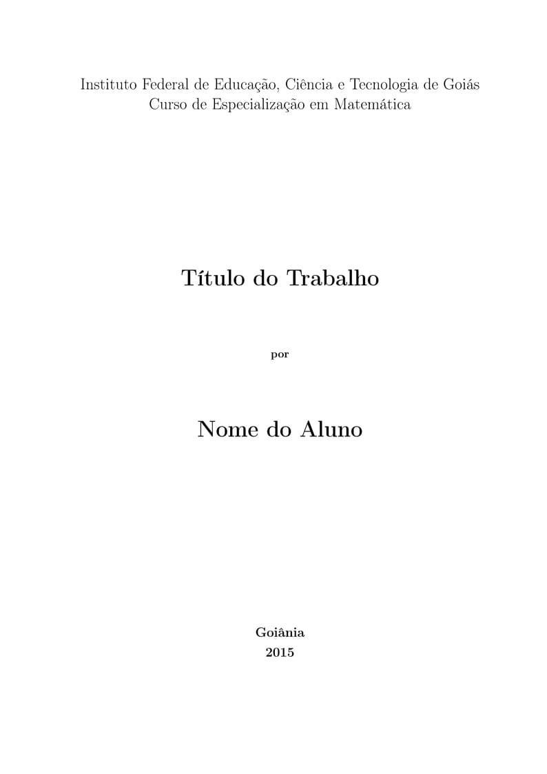 Modelo TCC Especialização em Matematica IFG