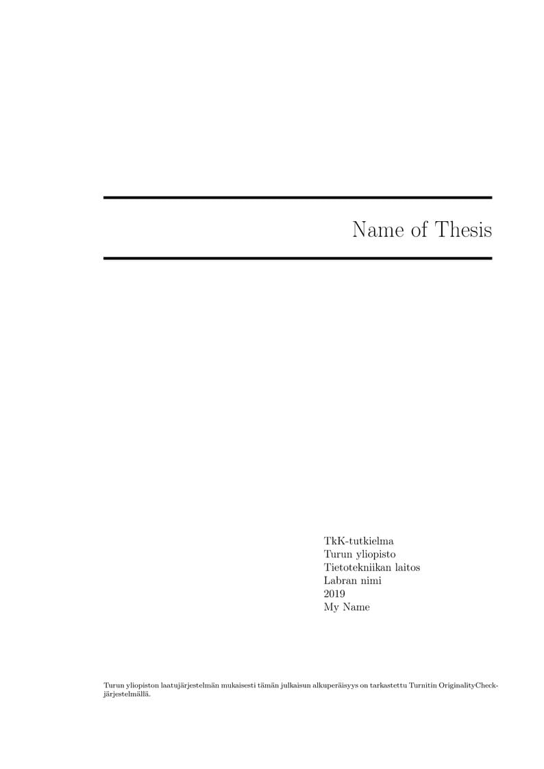University of Turku Future Technologies Bachelor's Thesis