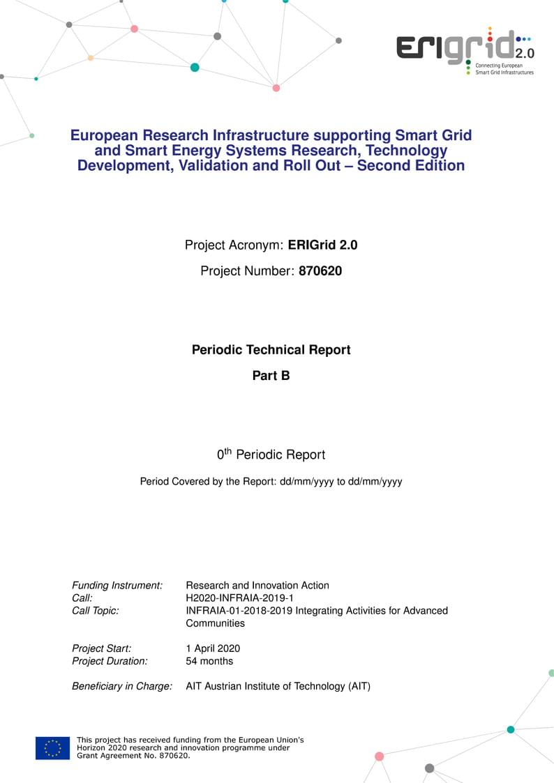 ERIGrid 2.0 Periodic Technical Report Template