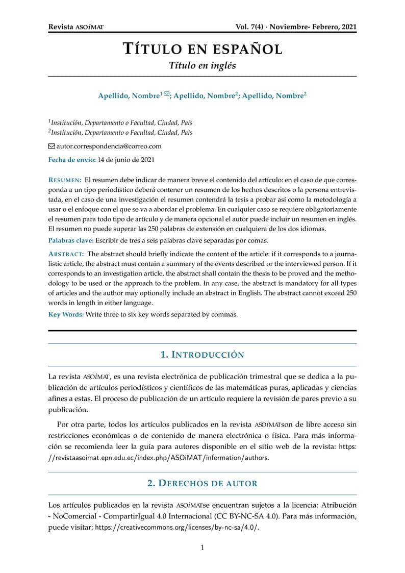 Plantilla para artículos - Revista ASOiMAT