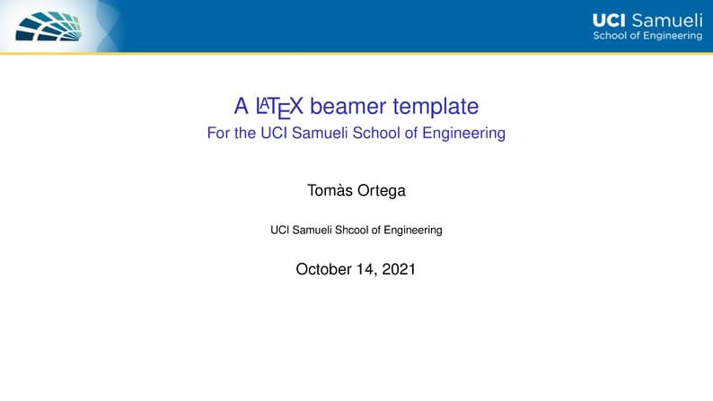 Unofficial UCI Engineering Beamer Template