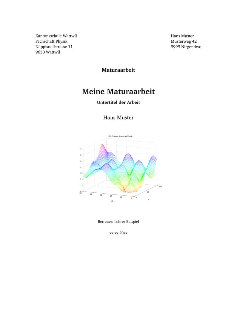 Kantonsschule Wattwil - Maturaarbeit Template