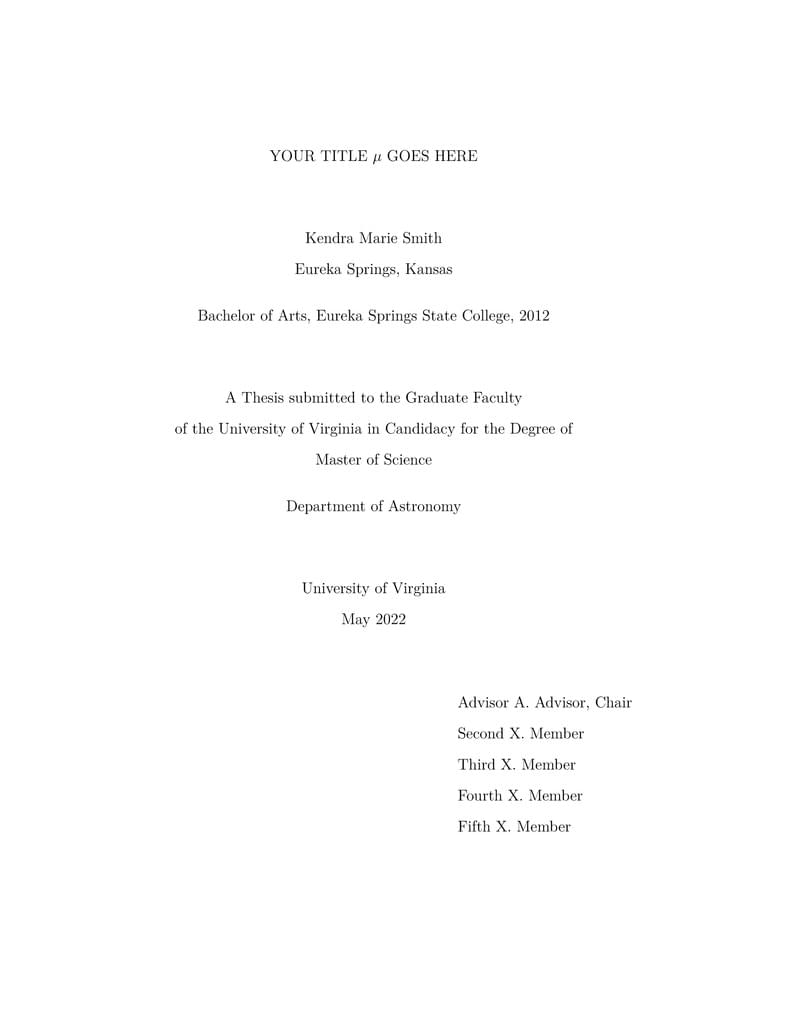 UVA GSAS thesis template