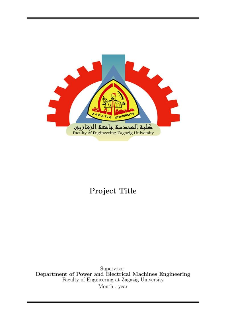 Faculty of Engineering Zagazig University _ Graduation Project Book Template