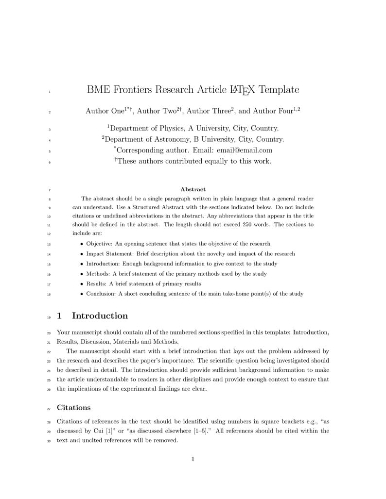 BME Frontiers research article template