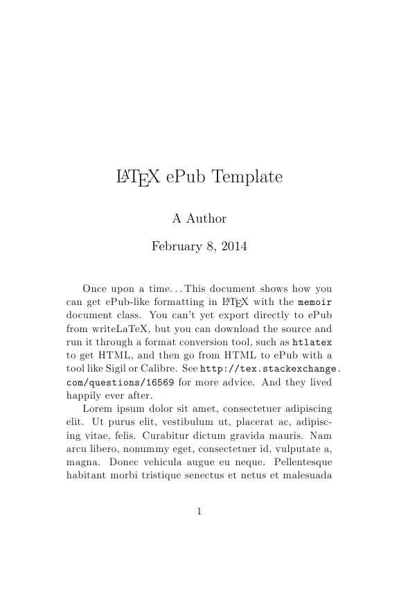 LaTeX ePub / eBook Template