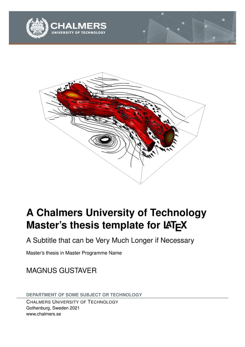 Chalmers University of Technology: Master Thesis Template 2021