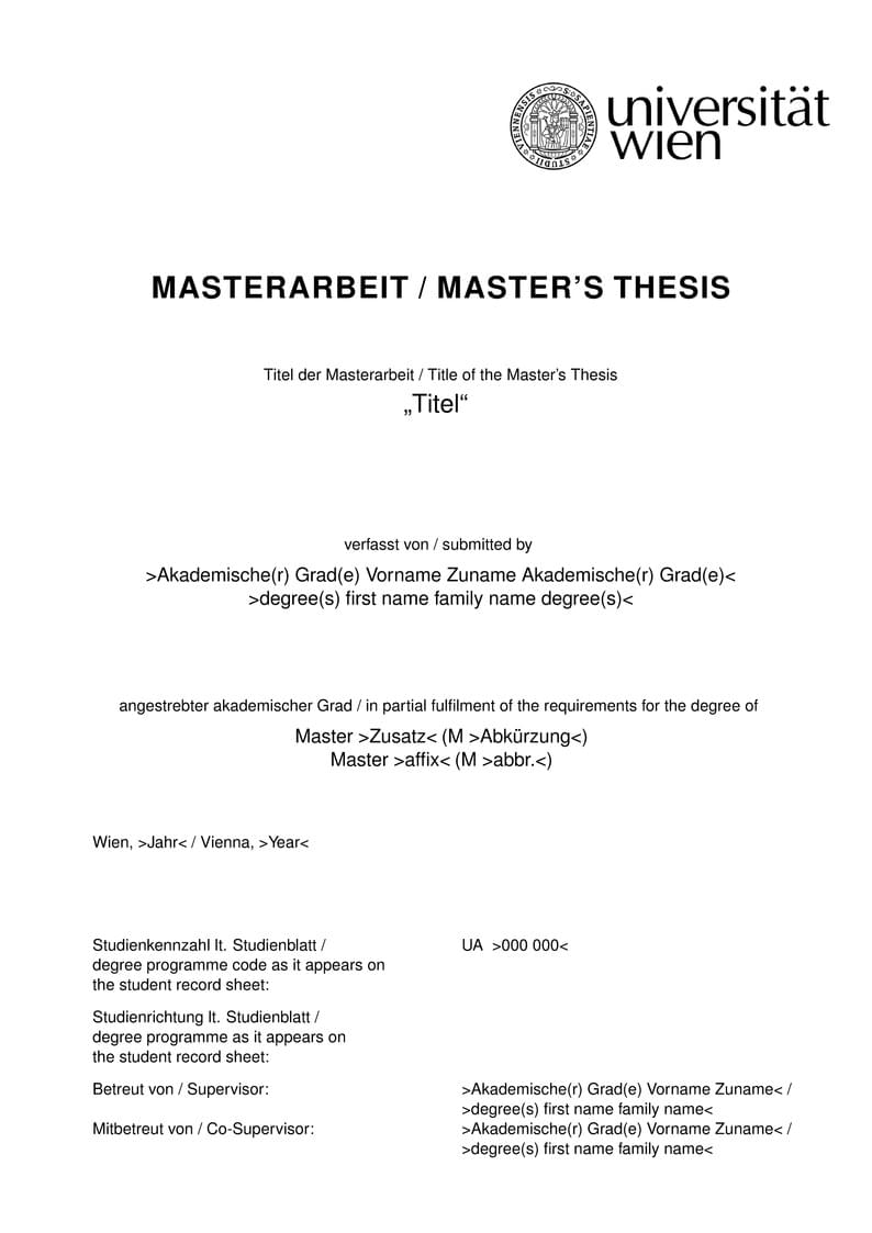 Thesis template - Faculty of Computer Science, University of Vienna