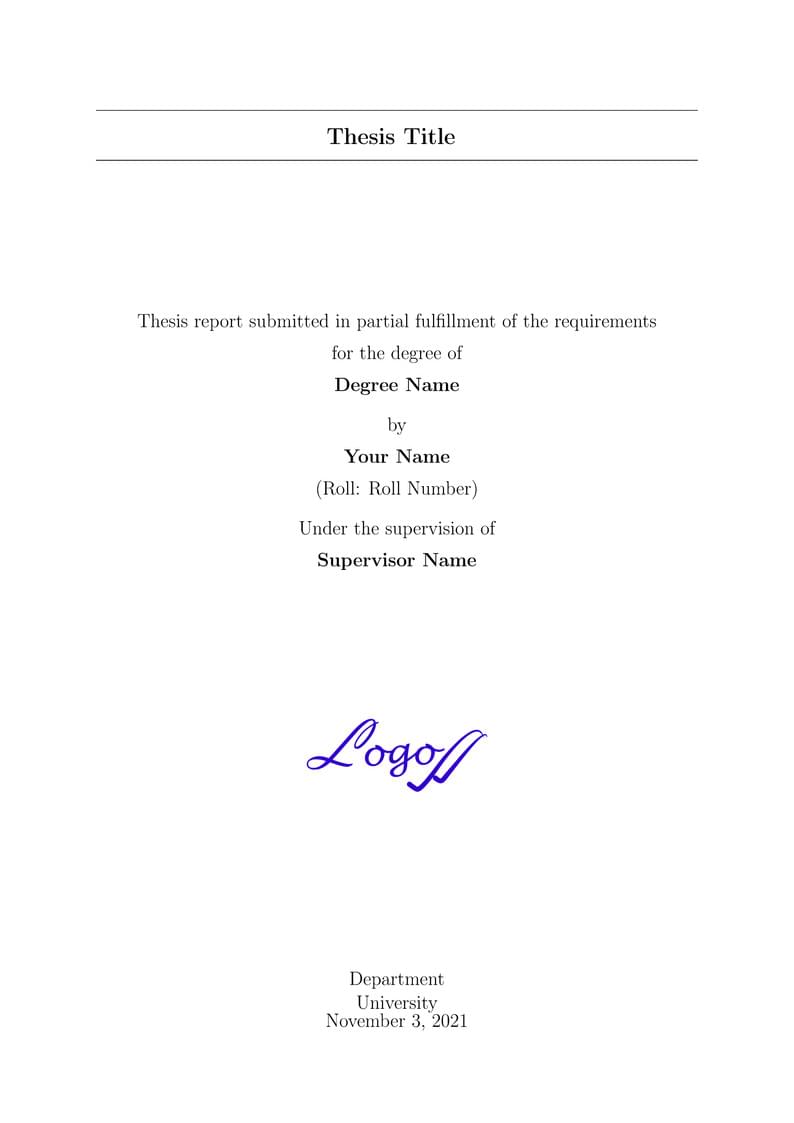 University Thesis Template
