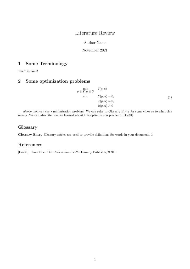 Literature Review Template