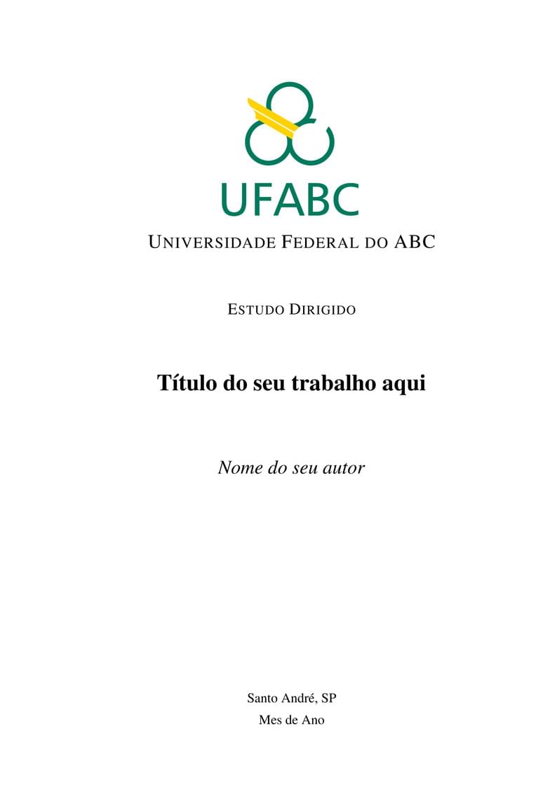 Relatório Estudo Dirigido - UFABC - Engenharia de Informação