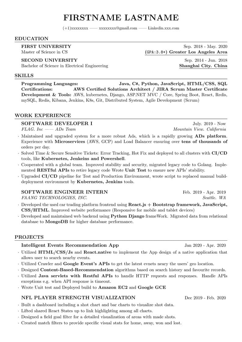 Nicai Basic SDE Resume