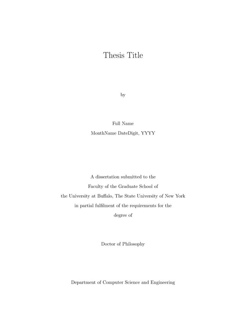 Dissertation Template for The State University of Buffalo