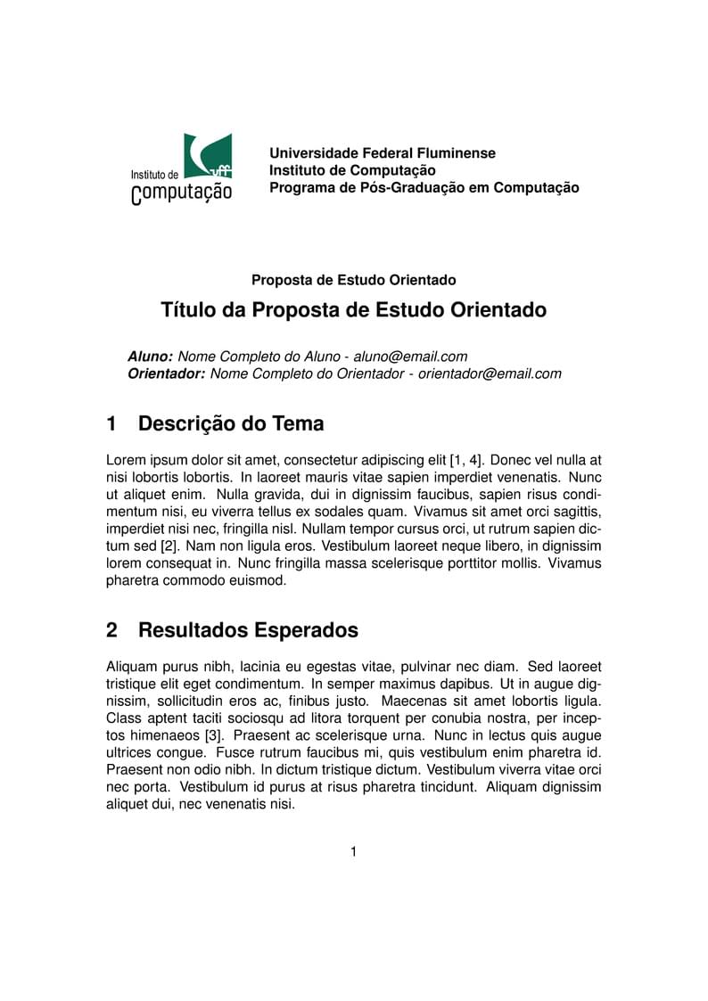 Latex Template Estudo Orientado Uff