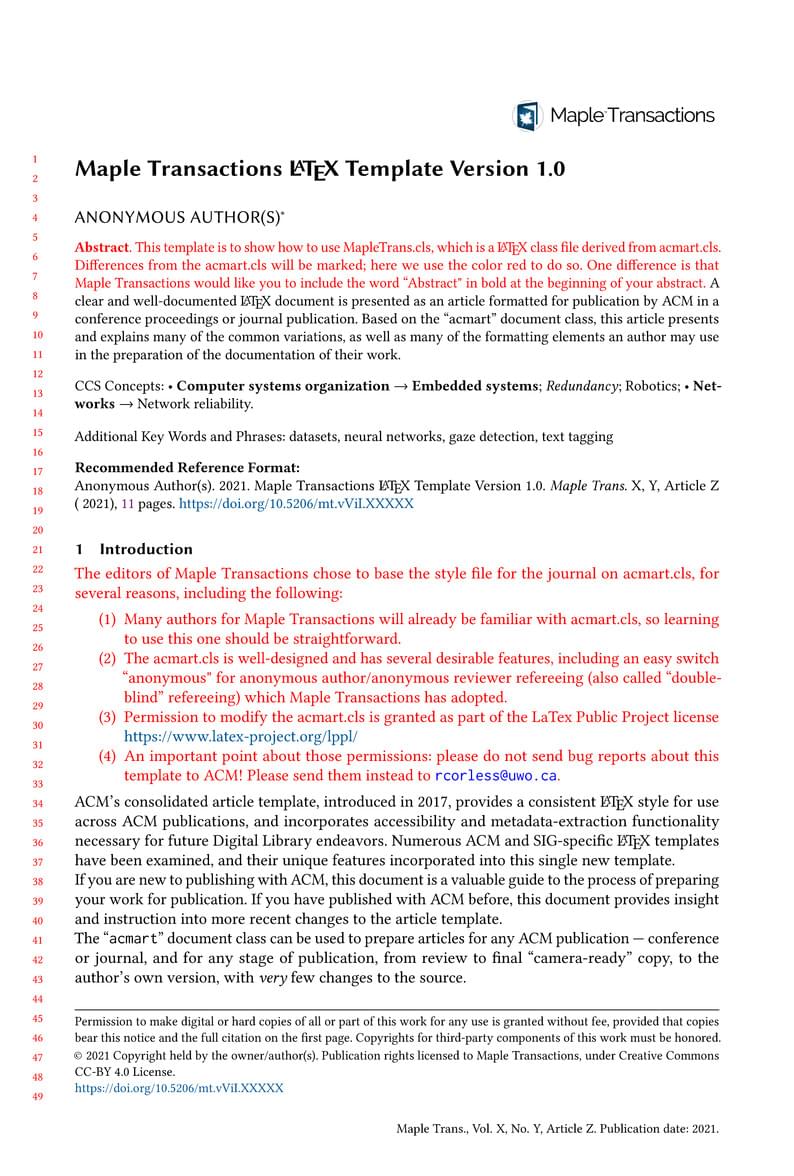Maple Transactions Template 1.0