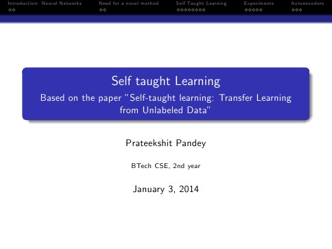 Self taught learning