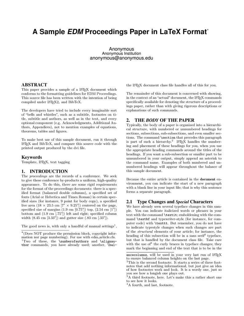 EDM - Educational Data Mining conference template