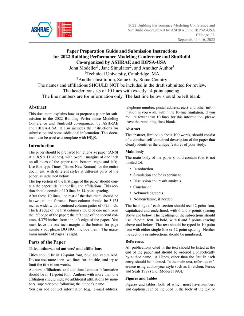 ASHRAE/IBPSA-USA 2022 Building Performance Analysis Conference and SimBuild