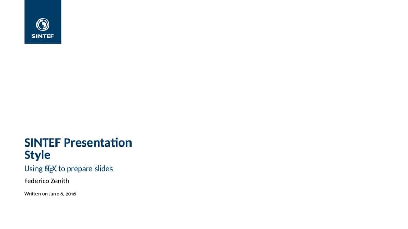 SINTEF Presentation