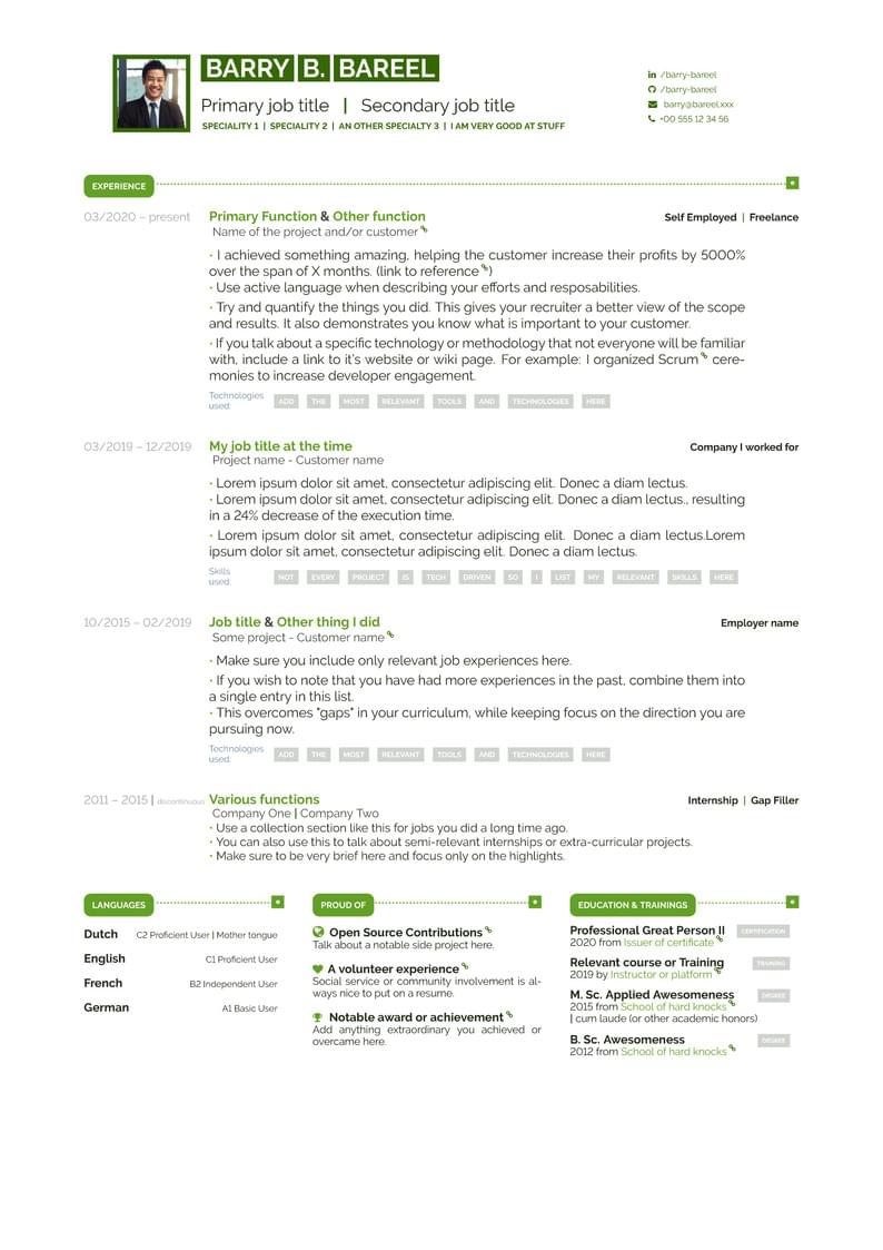 Doji CV template
