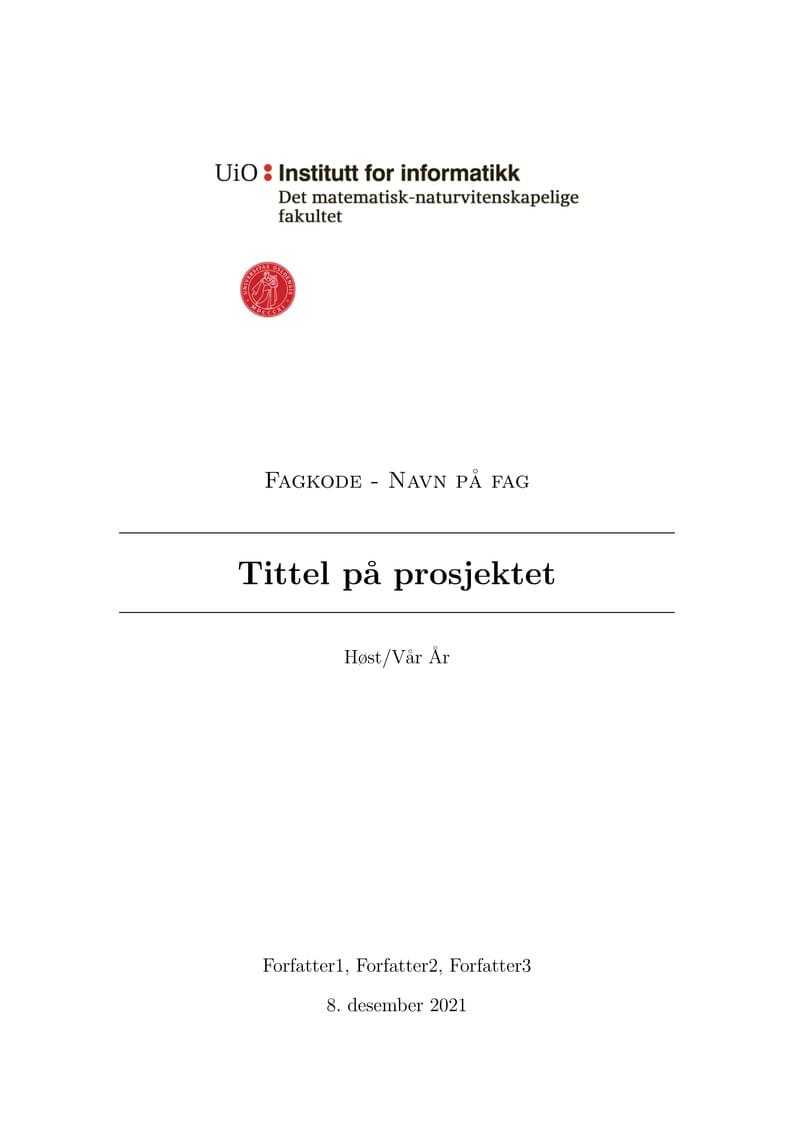 Mal UiO informatikk