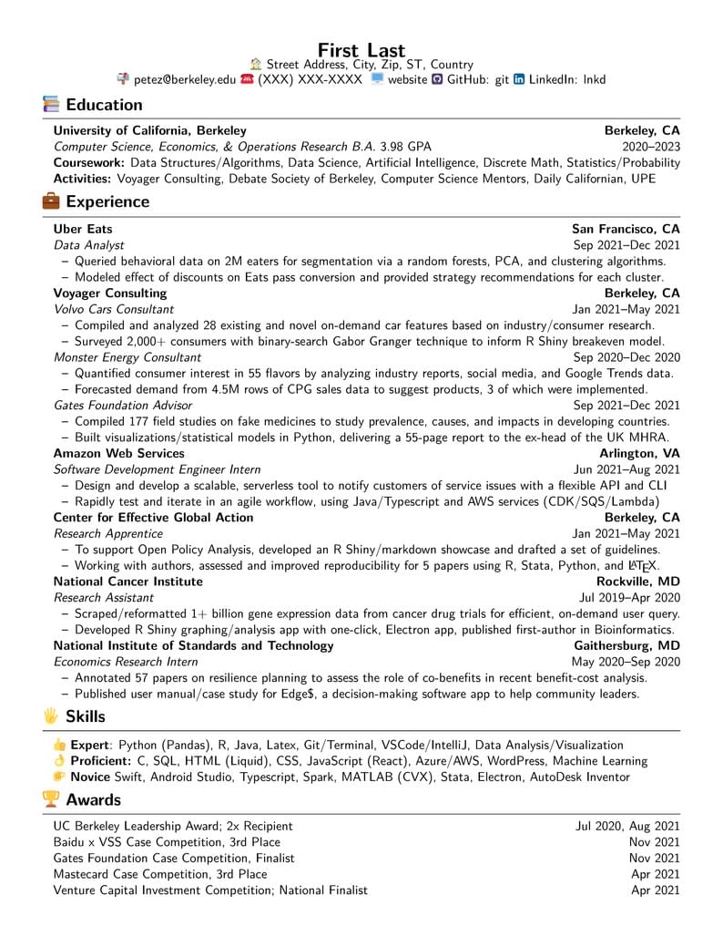 Modular Resume