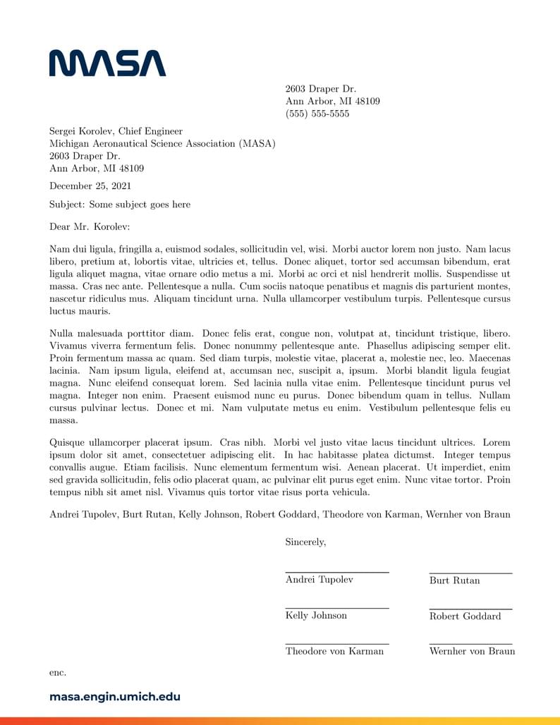 MASA Report Template