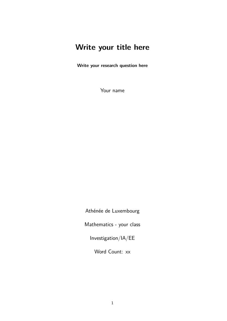 Athénée de Luxembourg Report Template