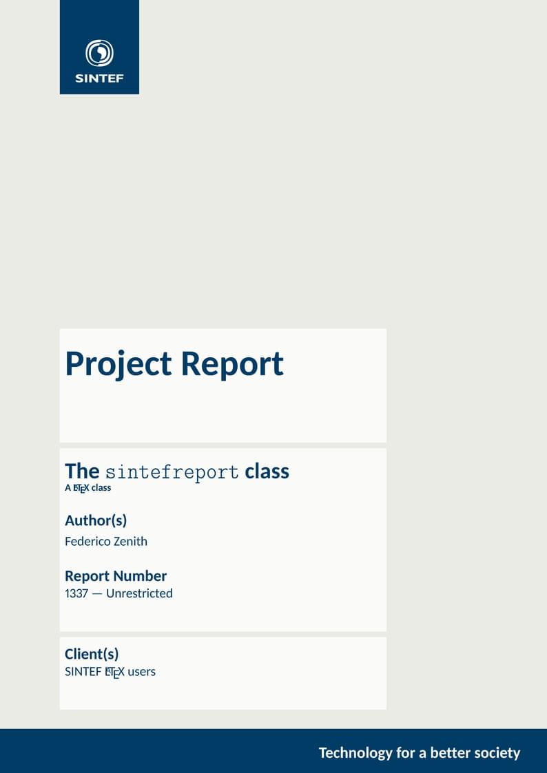 SINTEF Report