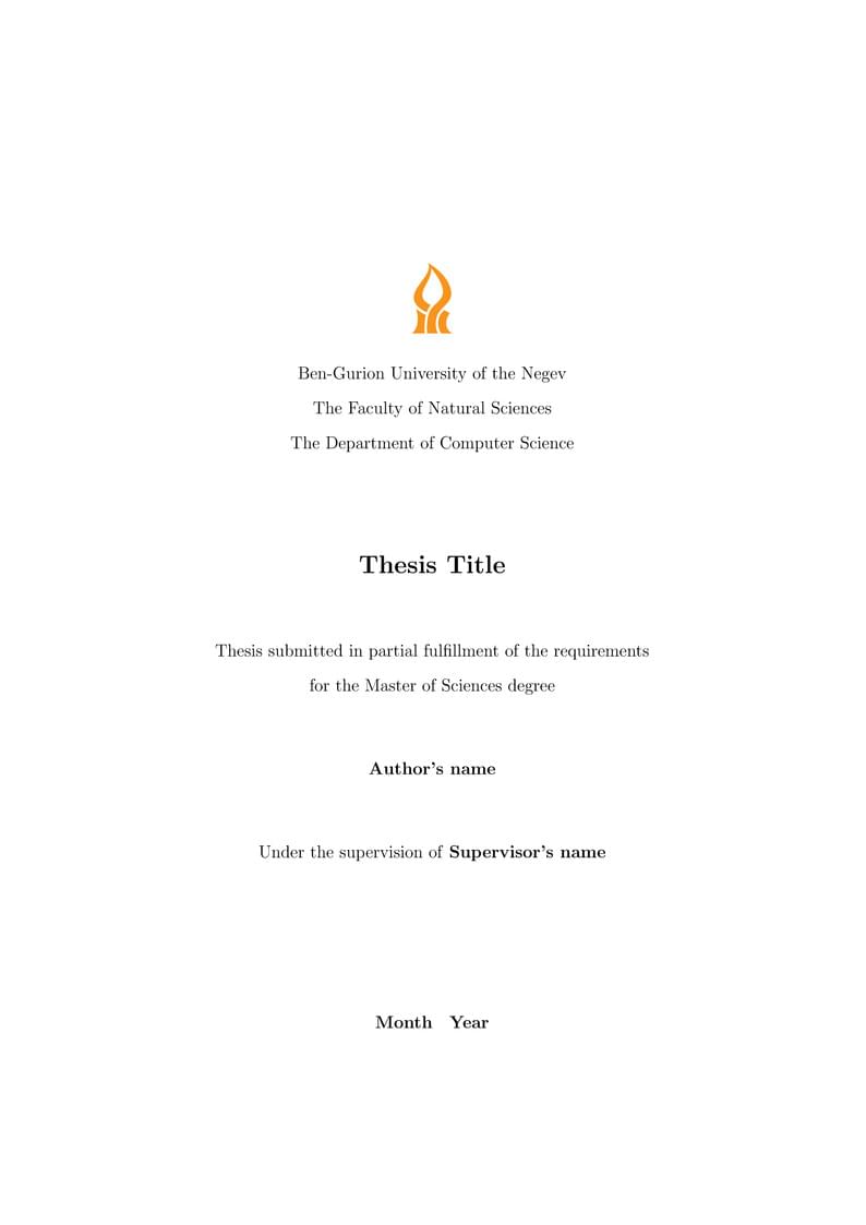 BGU Thesis Template (New Version 2022)