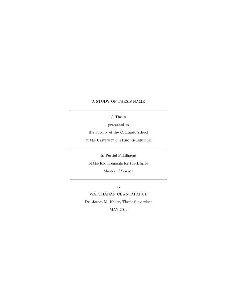 University of Missouri-Columbia Thesis Template