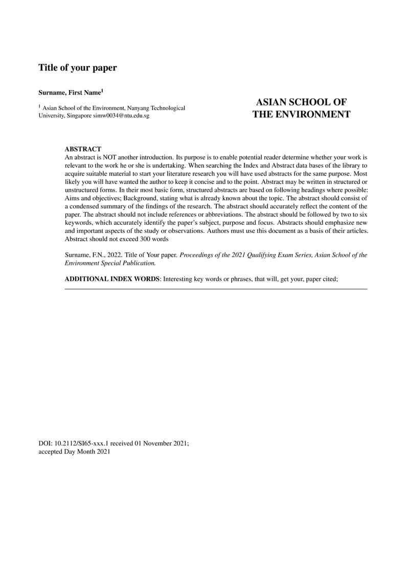 QE report template LATEX