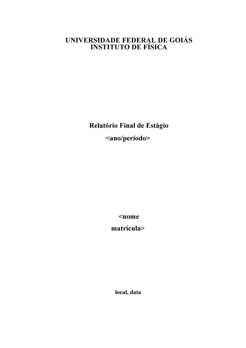 Relatório Estágio Física Médica UFG Template