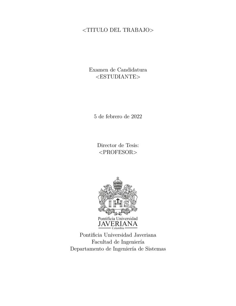 Plantilla Examen de Candidatura - Pontificia Universida Javeriana - PUJ