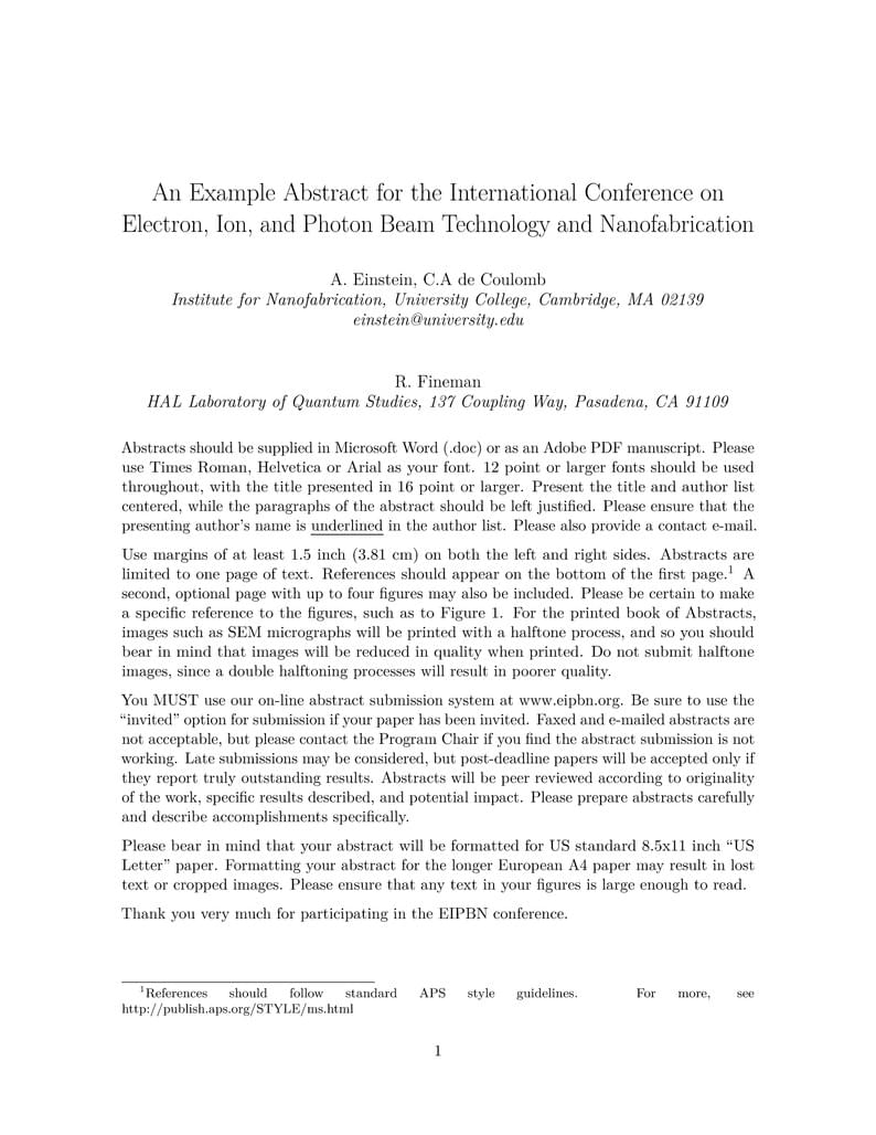 Abstract EIPBN