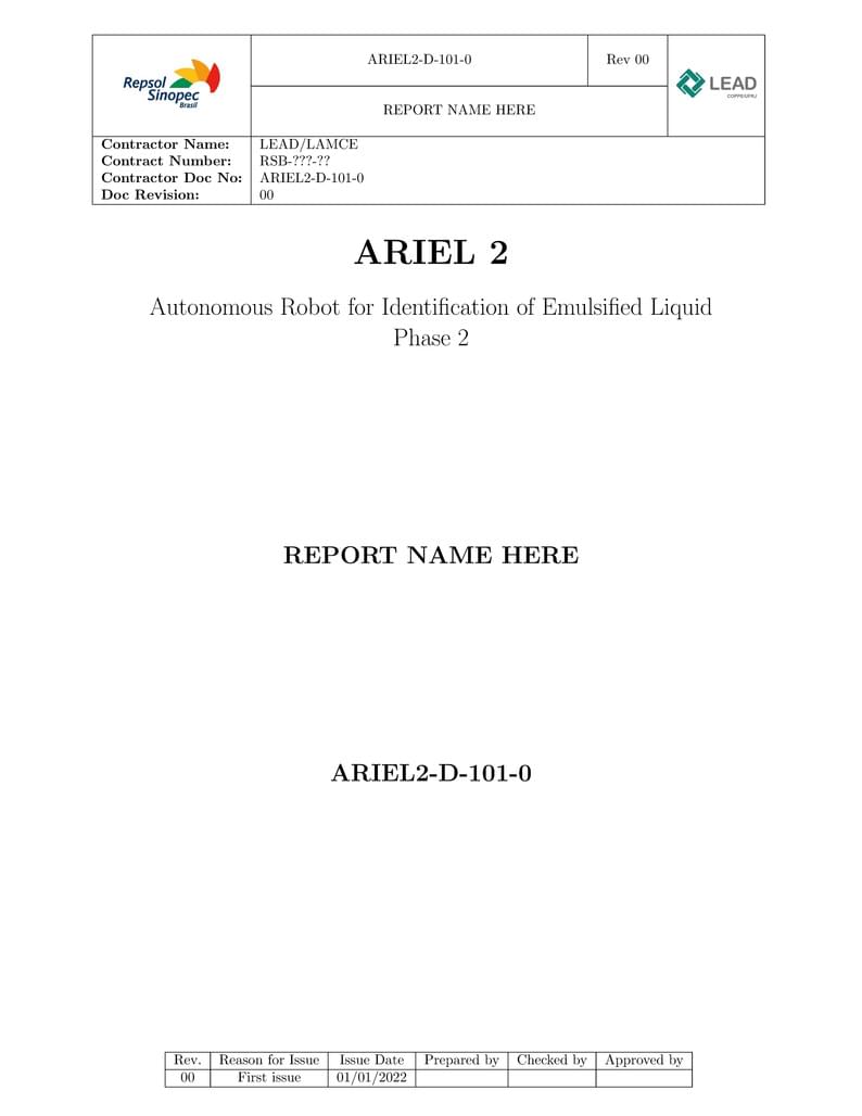 ARIEL2 DELIVERABLE TEMPLATE