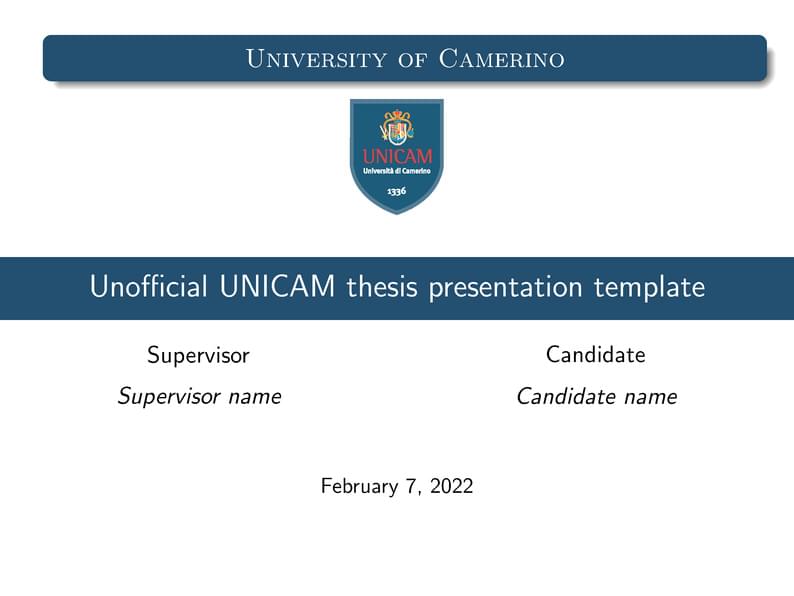 UnicamTh theme for Beamer (English version)