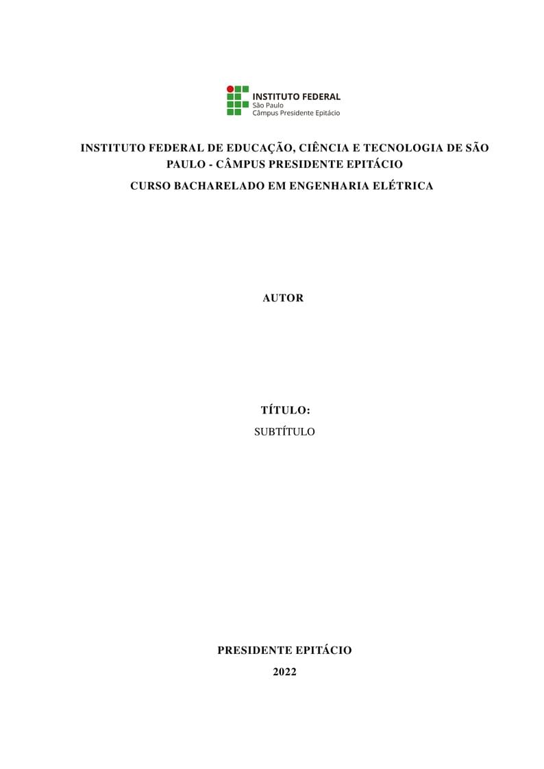 Modelo TCC - IFSP PEP - Engenharia Elétrica