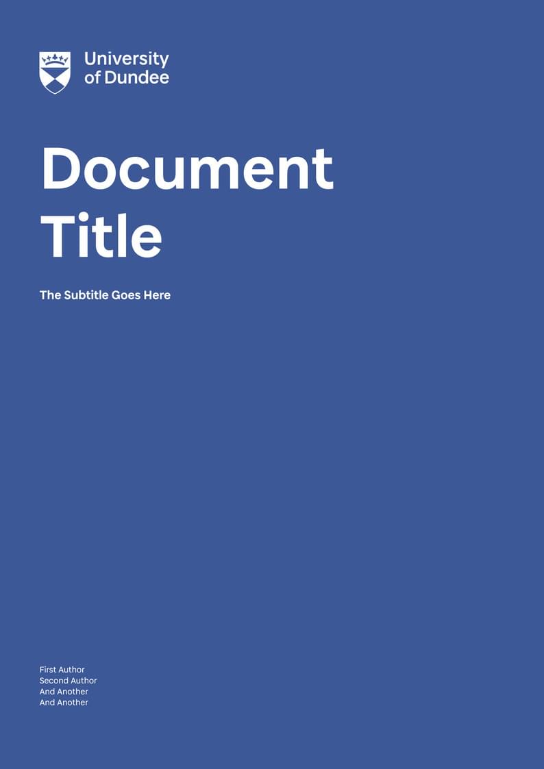 University of Dundee - Report Template