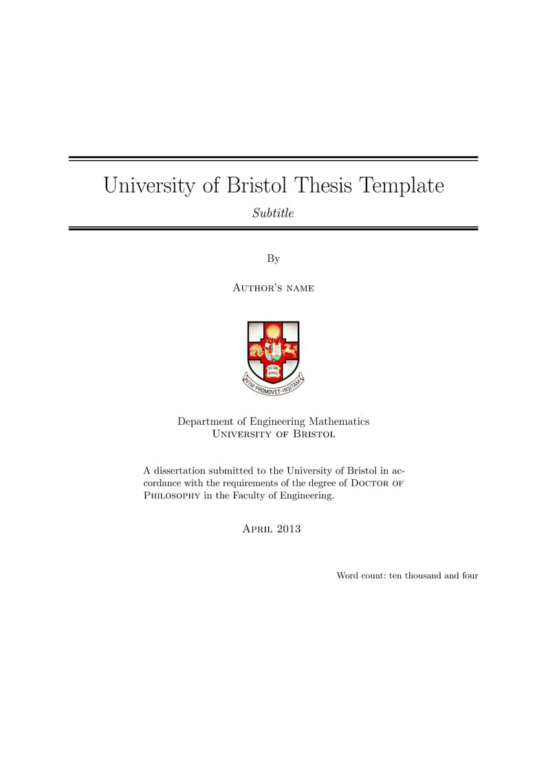 University of Bristol Thesis Template lite
