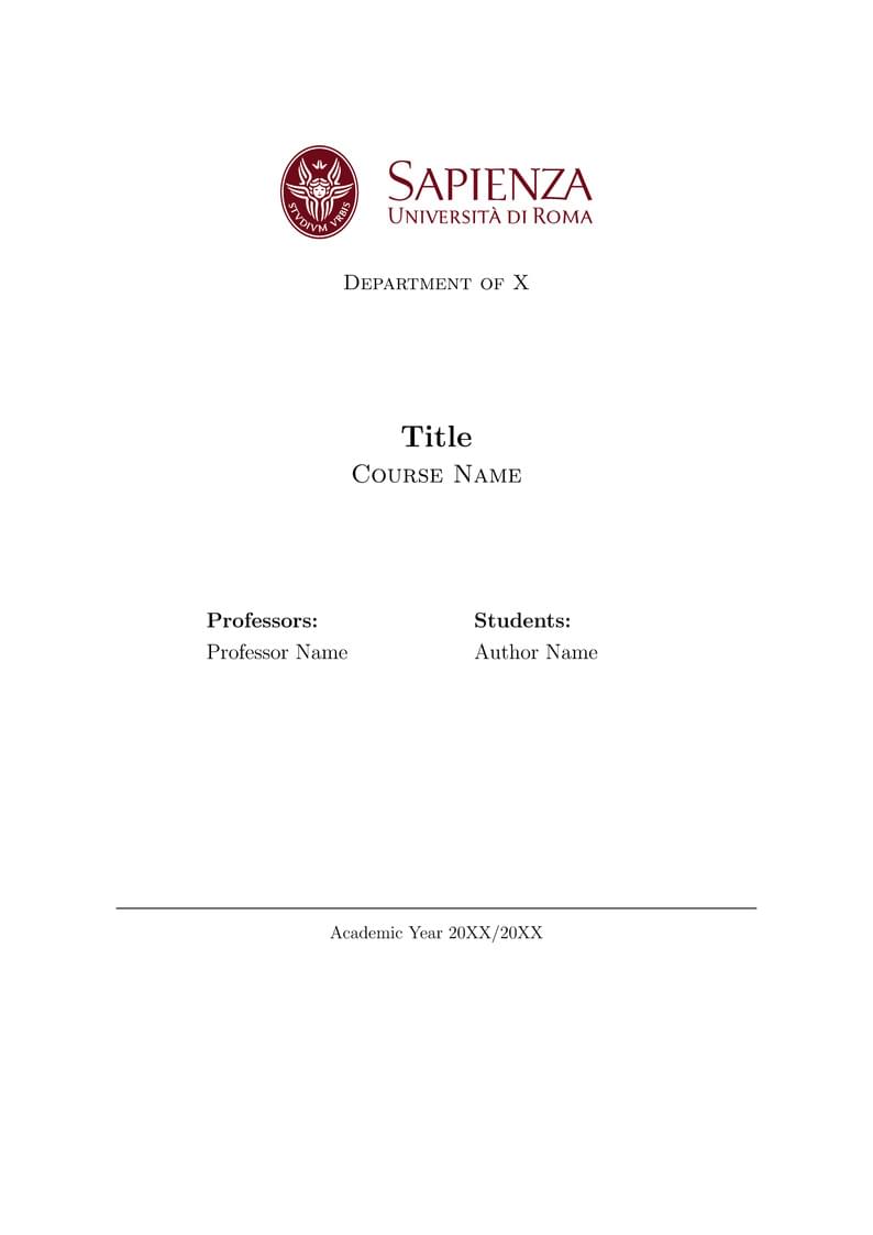 Sapienza Report