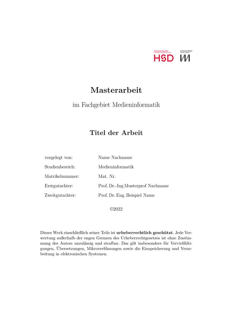 HSD Abschlussarbeit