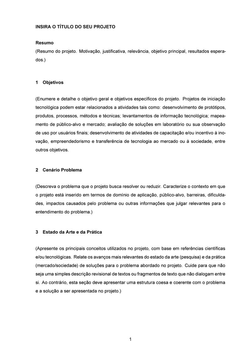Projeto Institucional de Iniciação Tecnológica e Inovação da Universidade Presbiteriana Mackenzie