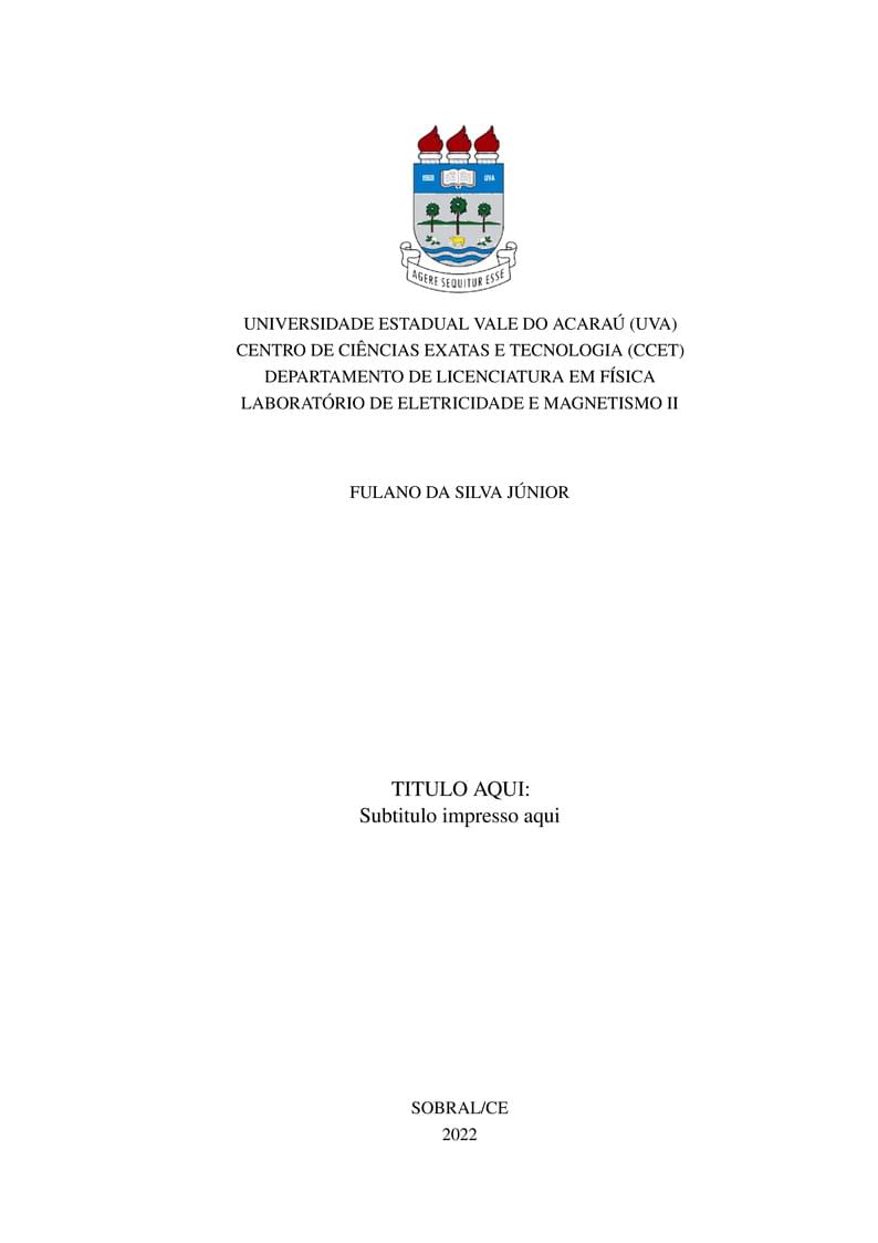 Modelo de Relatório