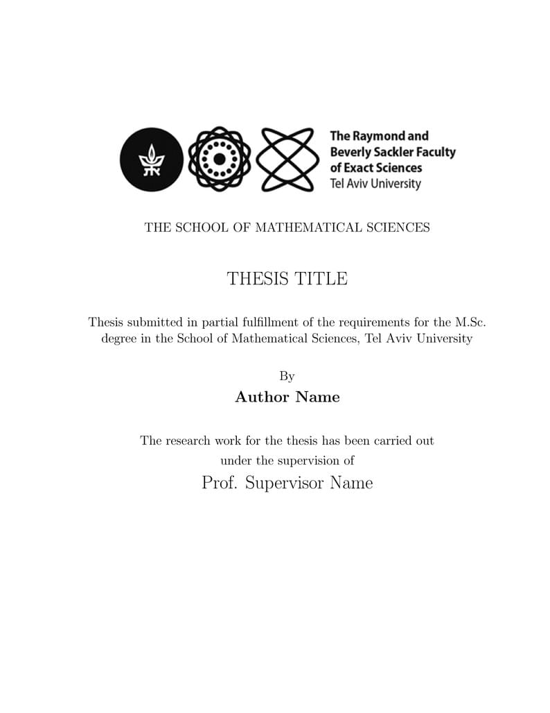 Thesis Template - TAU - Tel Aviv University