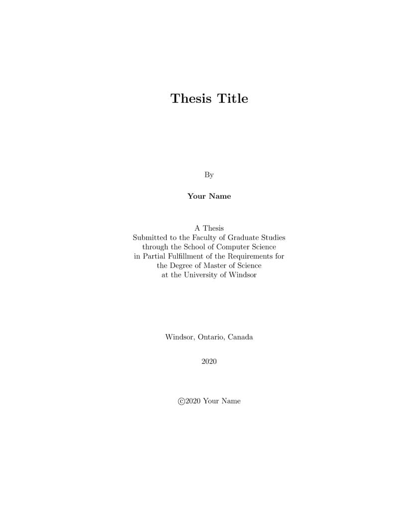 University of Windsor Manuscript Thesis Template