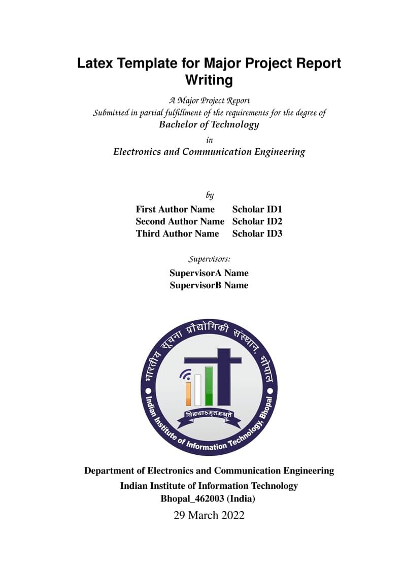 LaTeX Templates for Report Writing IIIT Bhopal