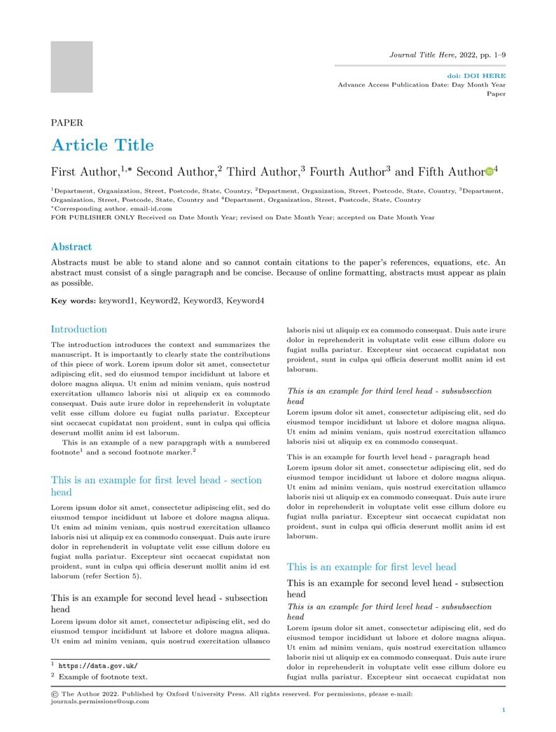 OUP General Template