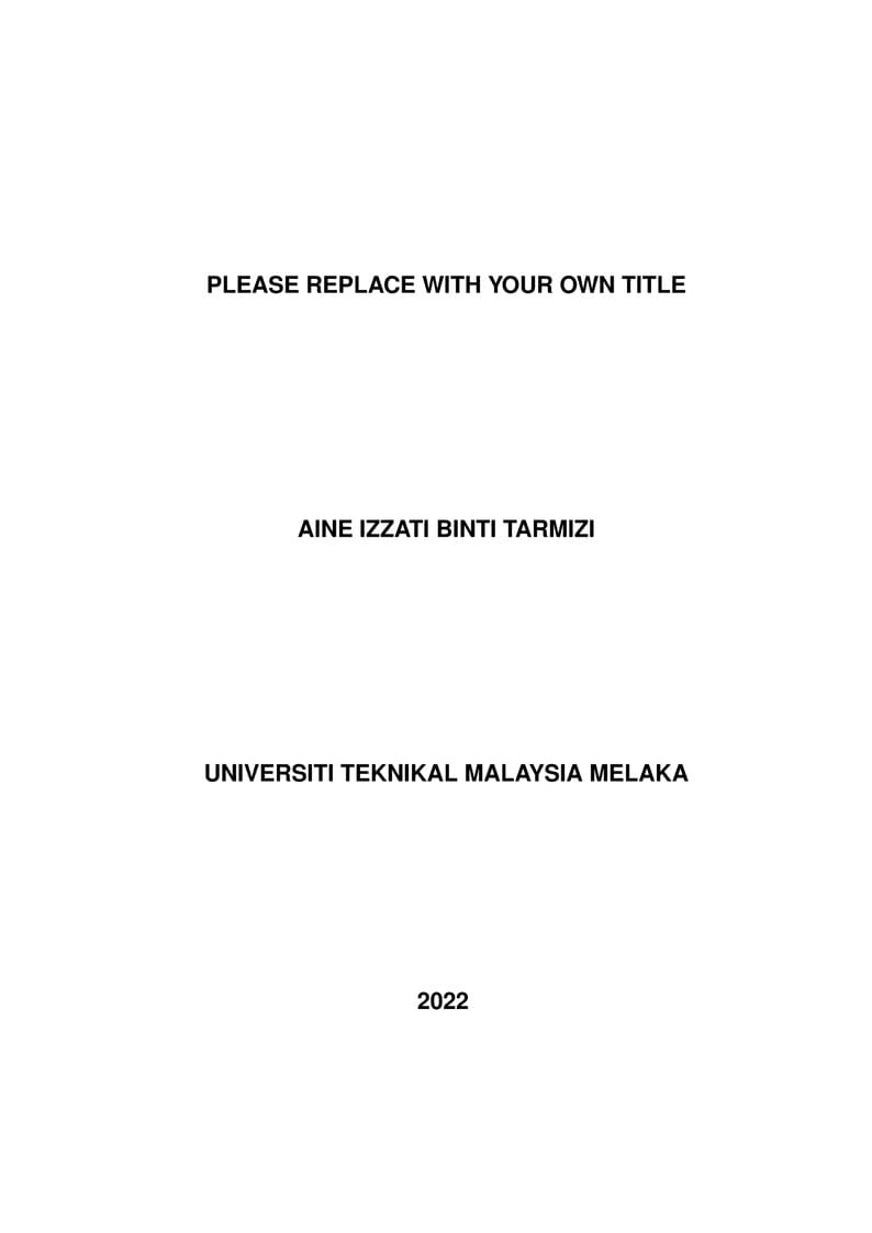 FKE UTeM Bachelor Degree FYP Thesis Template